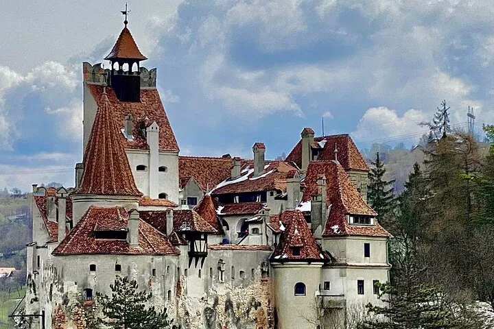 Rasnov Fortress on its hill on a Bran Castle tour from Brasov