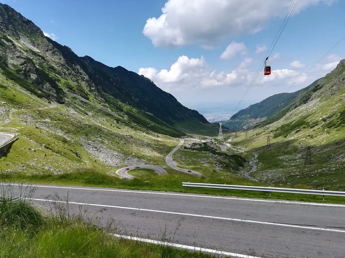 The Transfagarasan road crossing the Fagaras mountains north of Poenari Castle